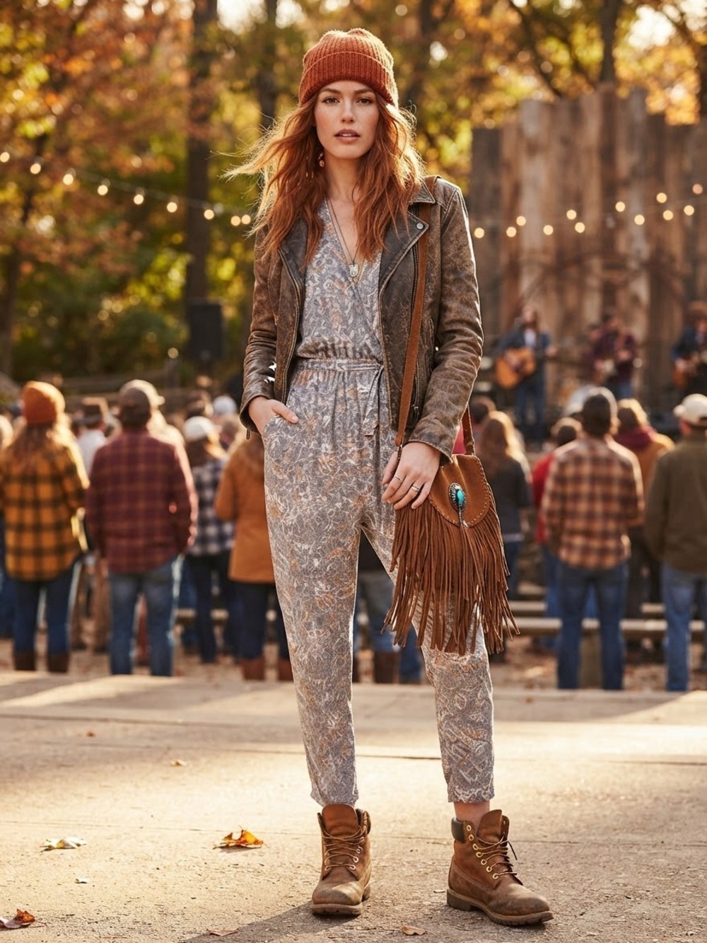 FREE PEOPLE Universal Surplice Jumpsuit Tie Back Paisley boho , western Small W